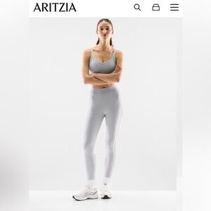 NWT Aritzia Tie Break Hi-Rise 26” Heather Chrome Leggings Size 2